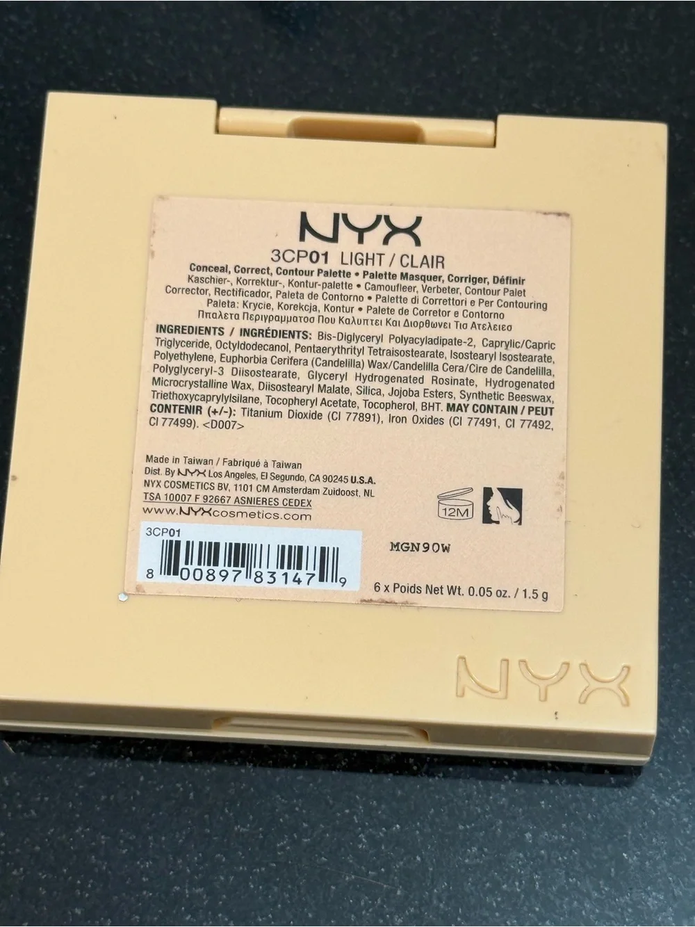 NYX Conceal Correct Contour Palette - Pink, Beige, Cream, Mauve